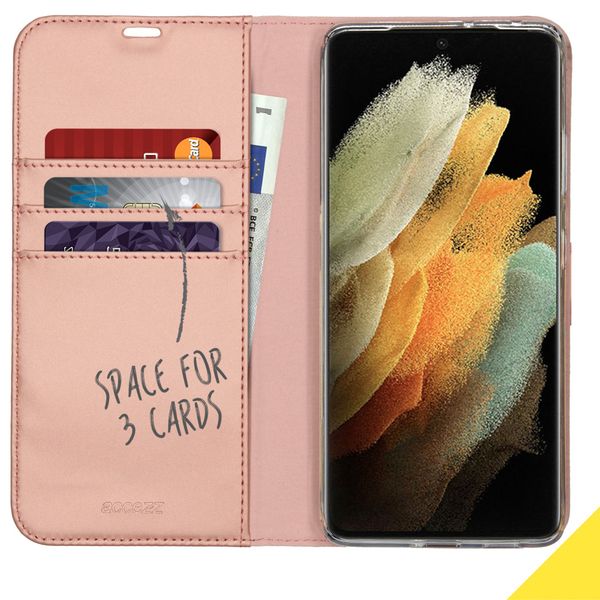 Accezz Wallet TPU Klapphülle Samsung Galaxy S21 Ultra - Rosé gold