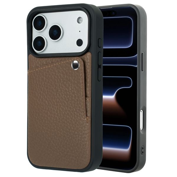 Selencia Riva Back Cover mit Kartenfach Apple iPhone 17 Pro - Mocha Brown