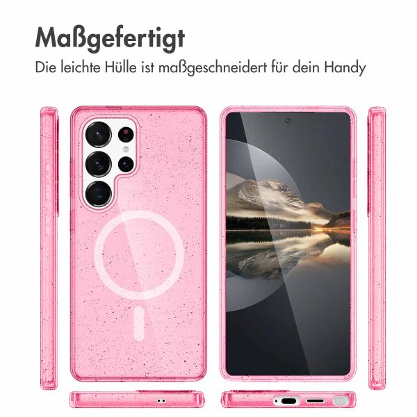 imoshion Sparkle Back Cover mit MagSafe Samsung Galaxy S25 Ultra - Glitzer Rosa