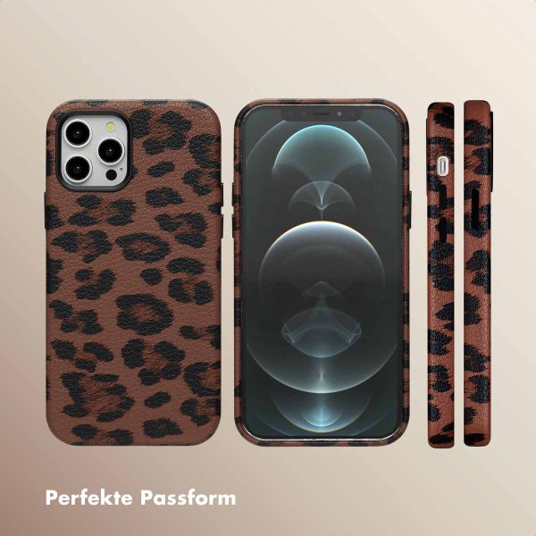 Selencia Sabi Backcover Leopardenmuster mit MagSafe Apple iPhone 12 (Pro) - Mocha Brown