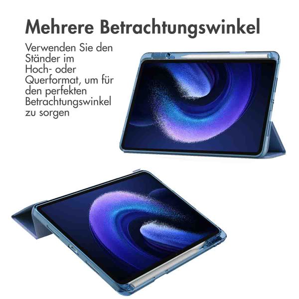 imoshion Trifold Hardcase Klapphülle für das Xiaomi Pad 6 / 6 Pro - Blau