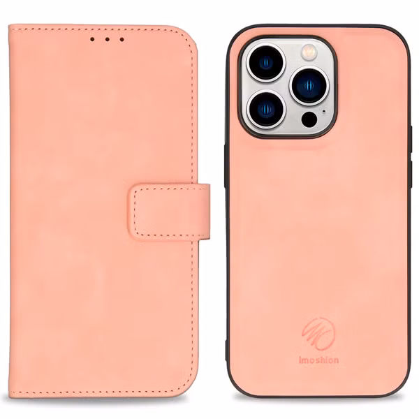 imoshion Entfernbare 2-1 luxuriöse Klapphülle für das Apple iPhone 14 Pro - Rosa