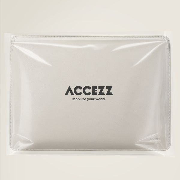 Accezz Leather Laptop Hülle Apple MacBook 15 Zoll - Laptop Sleeve - Beige