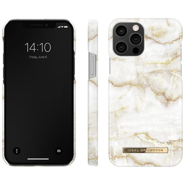 iDeal of Sweden Fashion Back Case iPhone 12 (Pro) - Golden Pearl Marble