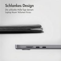 Accezz Leather Laptop Hülle Apple MacBook 16 Zoll - Laptop Sleeve - Schwarz