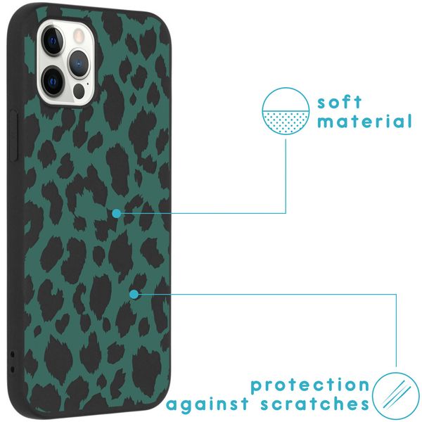 imoshion Design Hülle iPhone 12 (Pro) - Leopard - Grün / Schwarz