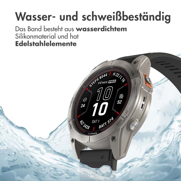 imoshion QuickFit® Silikonarmband - 26 mm Garmin Watch Anschluss - Schwarz