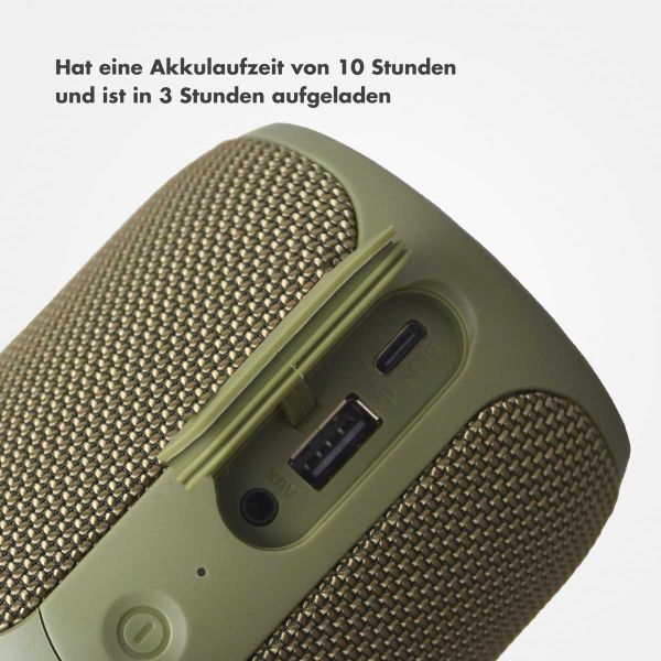 Selencia AquaPlay Bluetooth-Lautsprecher - Drahtloser Lautsprecher - Wasserdicht - Army Green