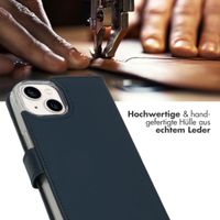 Selencia Echtleder Klapphülle iPhone 14 - Blau