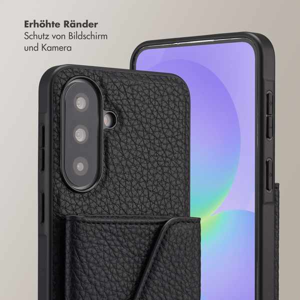 Selencia Sera HandyHülle mit Kordel und Umschlag-Kartenhalter Samsung Galaxy A37 (5G) - Schwarz