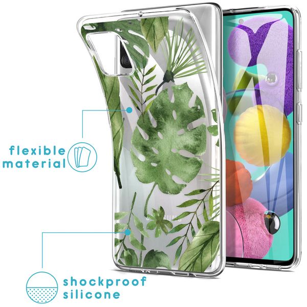 imoshion Design Hülle Samsung Galaxy A51 - Blätter - Grün