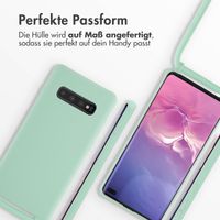 imoshion Silikonhülle mit Band für das Samsung Galaxy S10 Plus - Mintgrün