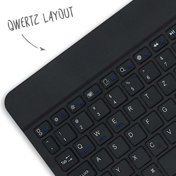Accezz Bluetooth Keyboard Klapphülle Apple iPad 11 (2025) 11 Zoll A16 / iPad 10 (2022) 10.9 Zoll - QWERTZ / DE - Schwarz