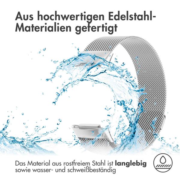 imoshion Mailändische Magnetarmband für das Fitbit Charge 5 / Charge 6 - Größe S - Silber