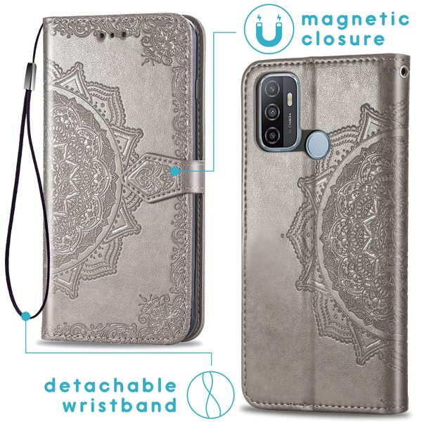 imoshion Mandala Klapphülle Oppo A53 / Oppo A53s - Grau