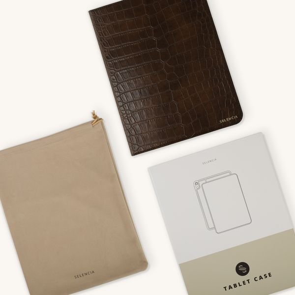 Selencia Croco Klaphülle Samsung Galaxy Tab A11 Plus / A9 Plus - Choco Brown