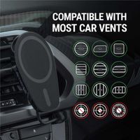 Scosche Magic Mount PRO (Gen 6) Kabelloses MagSafe-Autoladegerät – Armaturenbrett / Lüftungsgitter – Schwarz