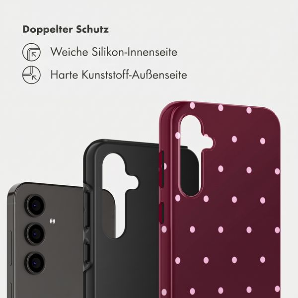 Selencia Vivid Back Cover Samsung Galaxy S24 FE - Happy Dots Burgundy