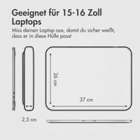Accezz Leather Laptop Hülle mit Reißverschluss 15-16 Zoll - Laptop Sleeve - Schwarz