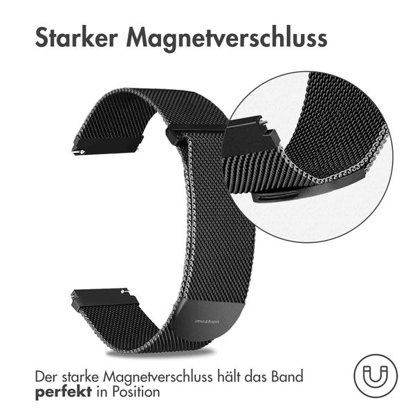 imoshion Mailändische Magnetarmband - 20-mm-Universalanschluss - Größe M - Schwarz