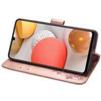 Kleeblumen Klapphülle Samsung Galaxy A42 - Roségold