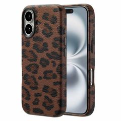 Selencia Sabi Backcover Leopardenmuster mit MagSafe Apple iPhone 16 - Mocha Brown