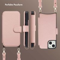 Selencia Riva Bookcase mit MagSafe und Handgelenkband Apple iPhone 14 / 13 - Old Pink