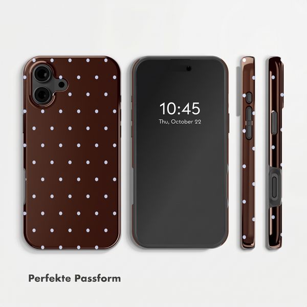 Selencia Vivid Back Cover Apple iPhone 16 - Happy Dots Chocolate
