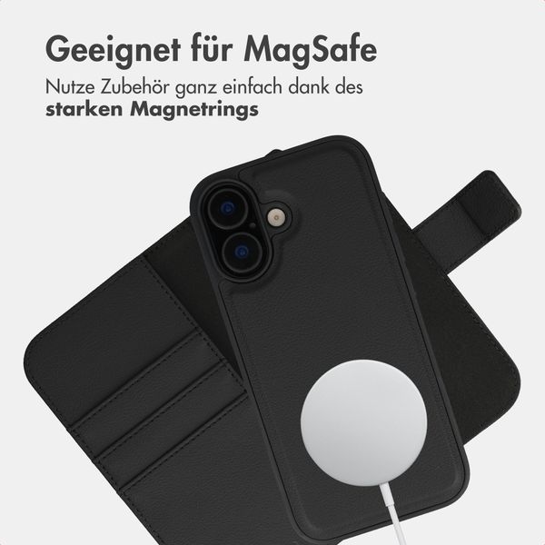 imoshion Herausnehmbare 2-in-1 Luxus-Bookcase Apple iPhone 16 - Schwarz