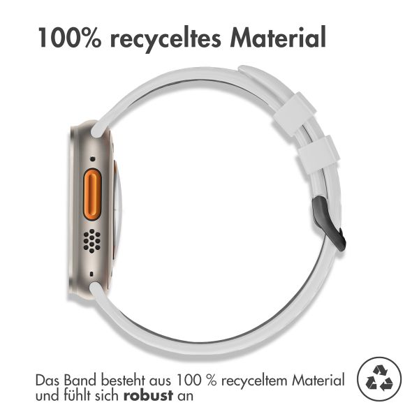 imoshion Silikonsportarmband Buckle für das Apple Watch Series 1 bis 11 / SE / Ultra (44/45/46/49 mm) - Weiß / Schwarz