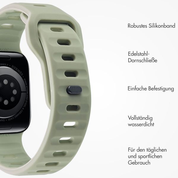 imoshion Active Sport Silikonarmband für die Apple Watch Series 1-10 / SE / Ultra (2) (44/45/46/49 mm) - Pazifikgrün