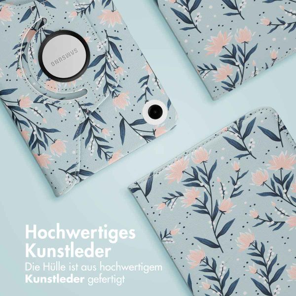 imoshion 360° drehbare Design Klapphülle Samsung Galaxy Tab A9 8.7 Zoll - Flowers