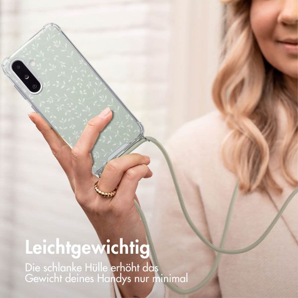 imoshion Design Hülle mit Band Samsung Galaxy A36 - Smoke Green Flowers
