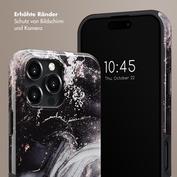 Selencia Vivid Tough Back Cover MagSafe für das iPhone 16 Pro Max - Chic Marble Black