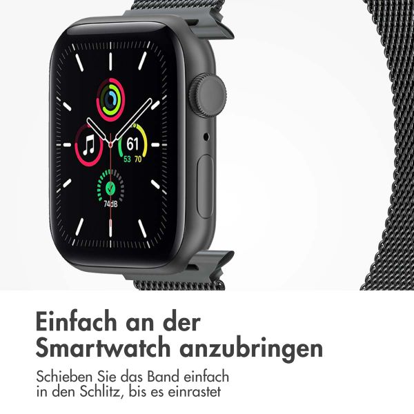 imoshion Magnetisches Milanaise Armband für das  Apple Watch Series 1 - 9 / SE (38/40/41 mm) | Series 10 / 11 (42 mm) - Größe S - Space Grey