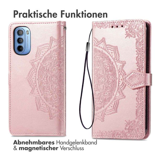 imoshion Mandala Klapphülle für das Motorola Moto G14 - Rose Gold