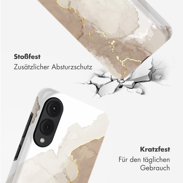 Selencia Vivid Back Cover Samsung Galaxy S25 Edge - Marble Light Brown