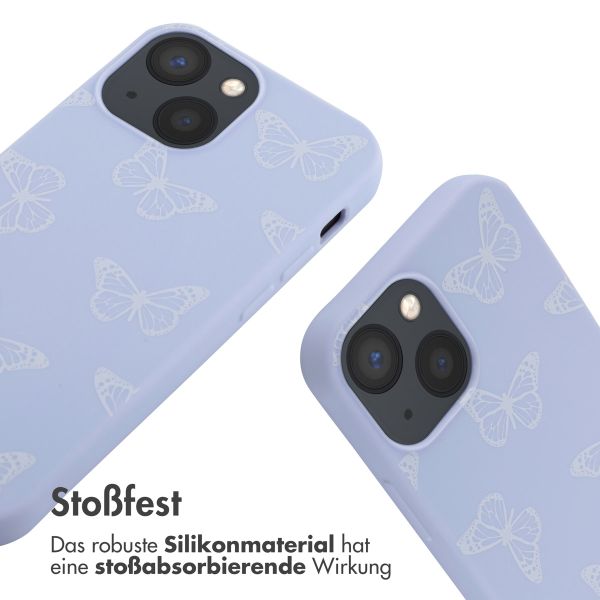 imoshion Silikonhülle design mit Band für das iPhone 13 Mini - Butterfly