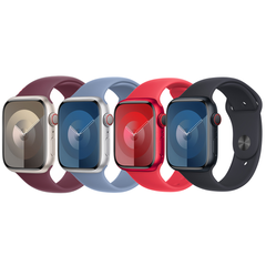 Apple 4 Pack Sport Armband für Apple Watch | 44/45/46/49 mm - Größe S/M - Mulberry / Winter Blue / (Product)RED / Midnight