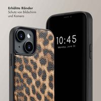 Selencia Nova Back Cover mit Kordel und Kartenhalter für das iPhone 14 - Leopard