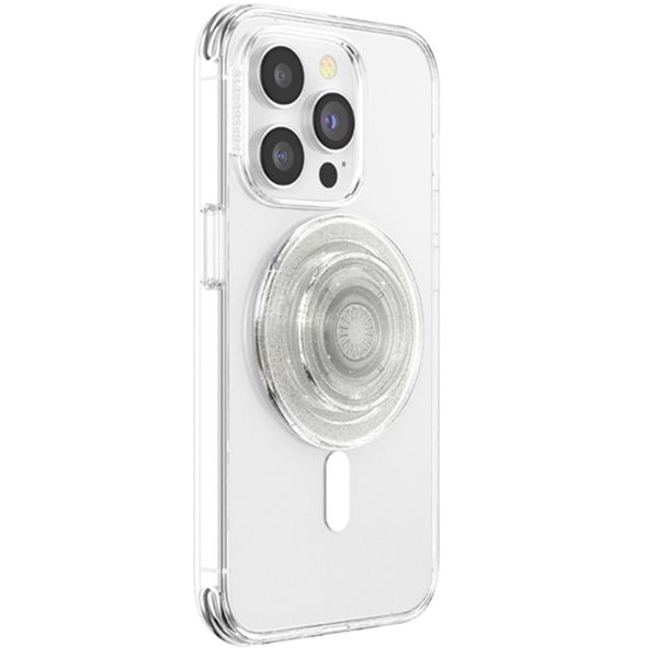 PopSockets PopGrip MagSafe Round - Clear Glitter