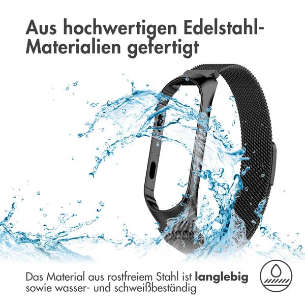 imoshion Mailändische Magnetarmband für das Xiaomi Mi Band 3 / 4 - Schwarz