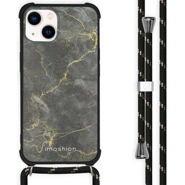 imoshion Design Hülle mit Band für das iPhone 14 - Black Marble