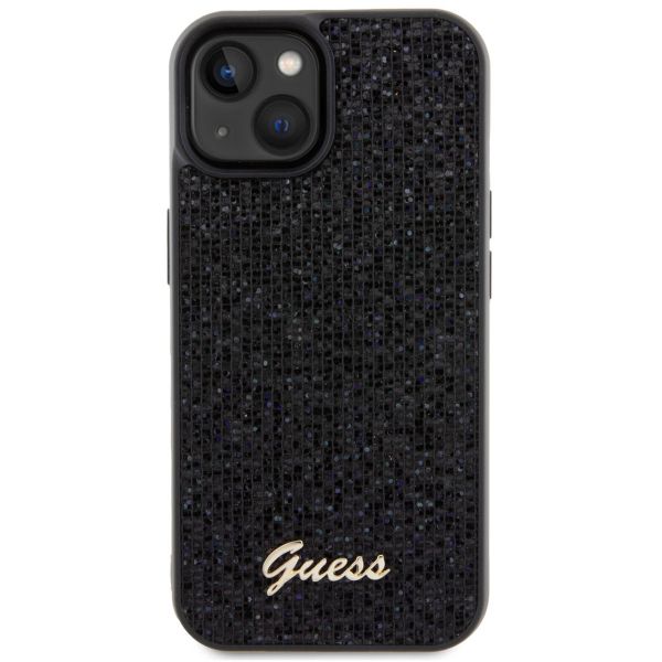 Guess Disco Script Back Cover für das iPhone 15 - Schwarz