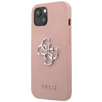 Guess 4G Metal Logo Saffiano Backcover Apple iPhone 13 Mini - Rosa