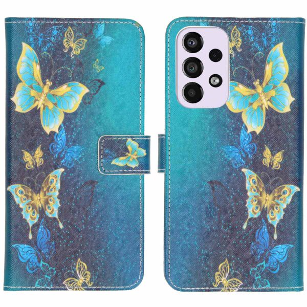 imoshion Design TPU Klapphülle für das Samsung Galaxy A33 - Blue Butterfly