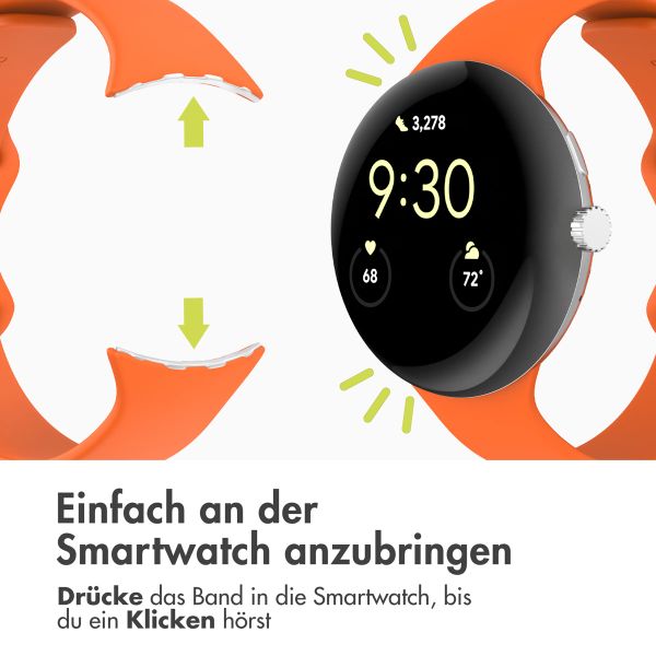 imoshion Silikonarmband für die Google Pixel Watch 3 - 45 mm - Größe S - Orange