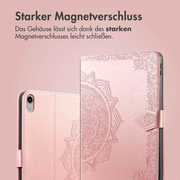 imoshion Mandala Klapphülle Apple iPad 11 (2025) 11 Zoll / iPad 10 (2022) 10.9 Zoll - Rose Gold
