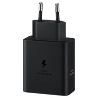 Samsung Galaxy Schnellladegerät mit zwei USB-C Anschlüssen - Inklusive USB-C Kabel - 50 Watt - Schwarz