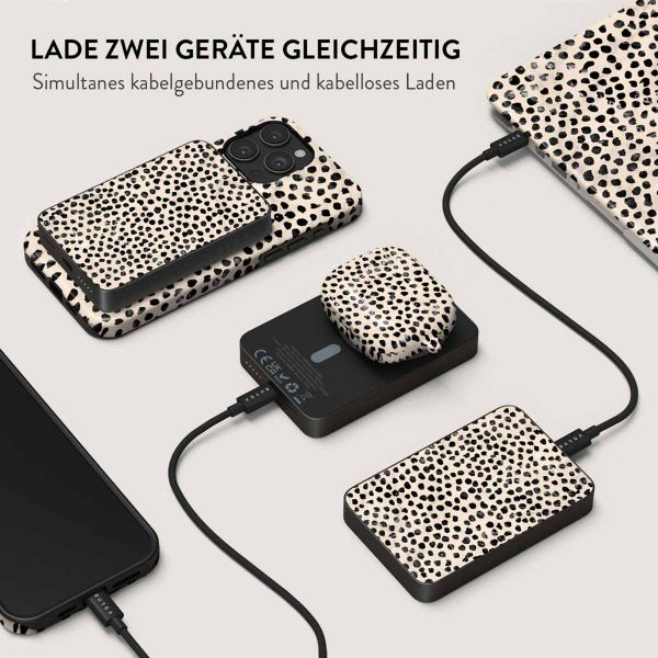 Burga Magnetische Powerbank 5.000 mAh - Geeignet für MagSafe und Qi2 - Mandel-Latte / Gunmetal
